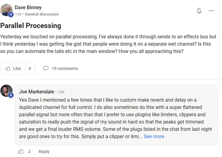 Dave asking about parallel processing, Joe giving detailed answer