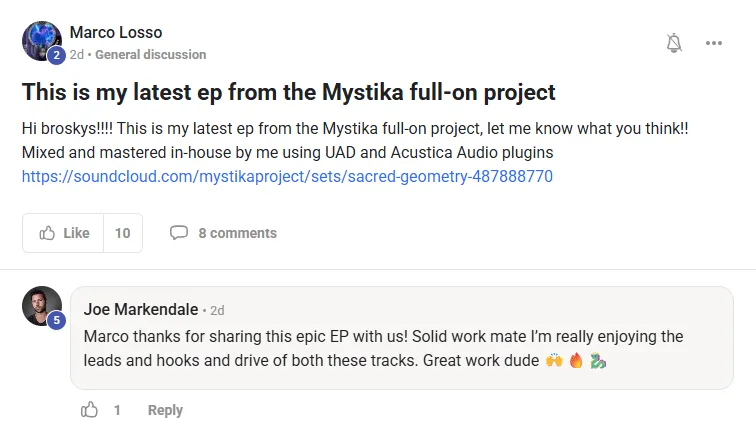 Member sharing EP, Joe praising